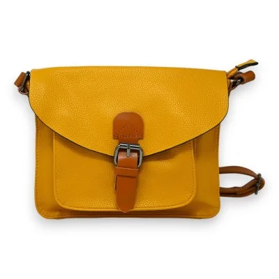 Borsa a tracolla color senape stile cartella