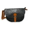 Sac bandoulière bi-matière noir et camel | Design moderne et élégant