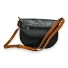Bolsa tiracolo bicolor preta e camel | Design moderno e elegante
