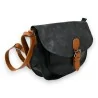 Sac bandoulière bi-matière noir et camel | Design moderne et élégant