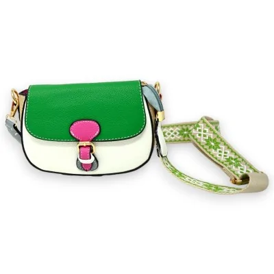 Pequena bolsa tiracolo multicolorida