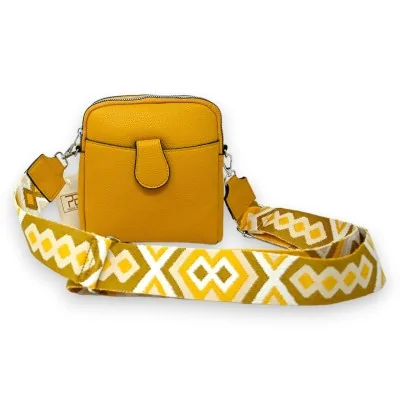 Compact mustard crossbody bag