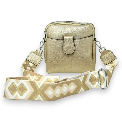 Bolso bandolera compacto dorado