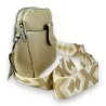 Borsa a tracolla compatta dorata | Elegante accessorio moda con tracolla decorativa