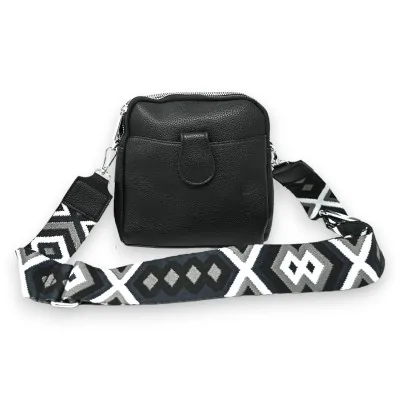 Bolsa tiracolo compacta preta