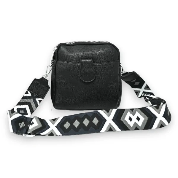 Bolsa tiracolo compacta preta
