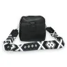 Sac bandoulière noir compact avec sangle ethnique | Mode Tendance