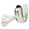 Sac bandoulière blanc chic avec fermoir doré | Mode Tendance