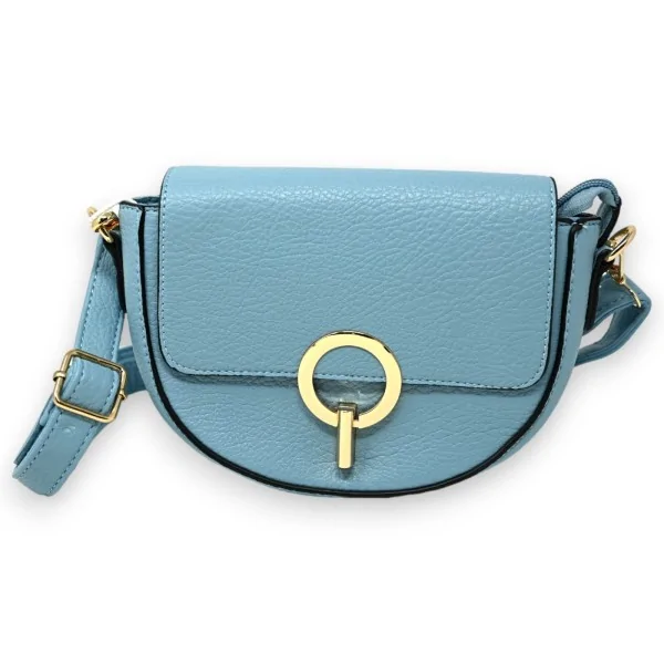 Borsa a tracolla blu jeans con chiusura dorata chic
