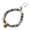 Bracciale con medaglia e perla di agata indiana