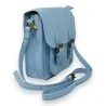 Elegante Cartera Tipo Maletín Azul Cielo | Bolso de Mano Retro Chic