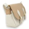 Sac Cartable Bandoulière Bicolore Beige - Design Élégant et Pratique | Mode Tendance