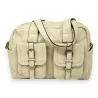 Sac à Main Vintage Beige Double Poches | Style Rétro Élégant