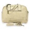 Sac à Main Vintage Beige Double Poches | Style Rétro Élégant