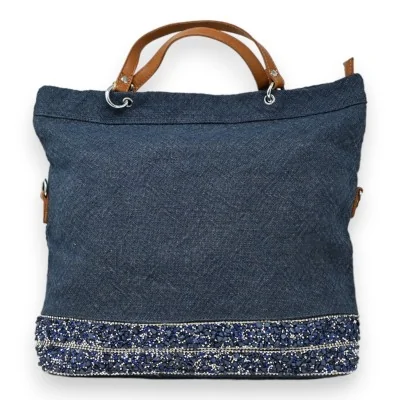 Luxuriöse Denim-Glamour Handtasche
