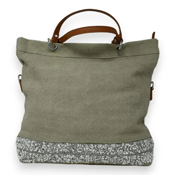Beige Denim Luxus-Handtasche Glam Deluxe
