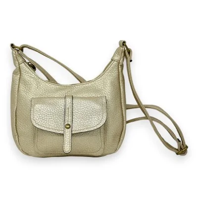 Bolsa tiracolo dourada em forma de banana