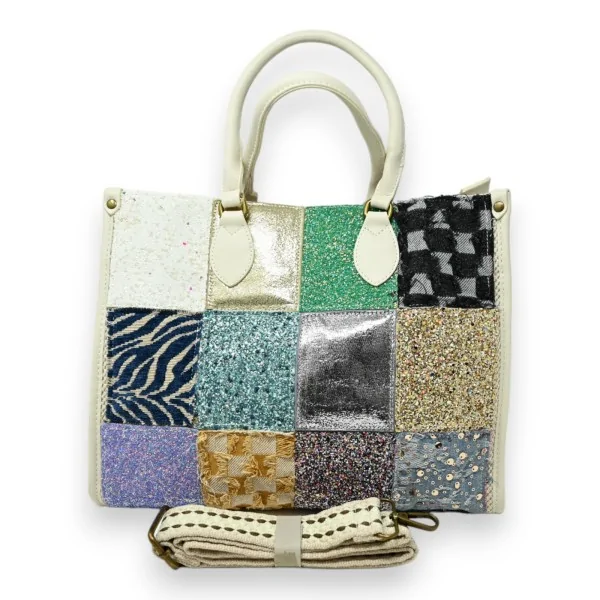 Bolso de Mano Patchwork Brillante Multicolor