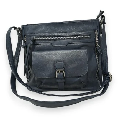 Bolso bandolera azul marino con múltiples bolsillos