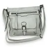 Sac bandoulière gris perle multipoches - Accessoire mode pratique et élégant
