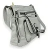 Pearl gray multi-pocket shoulder bag - Practical and elegant fashion accessory