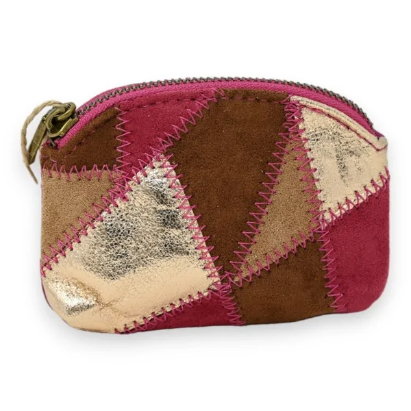 Monedero patchwork fucsia