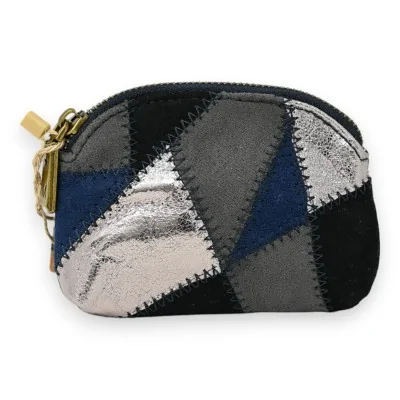 Monedero patchwork azul marino