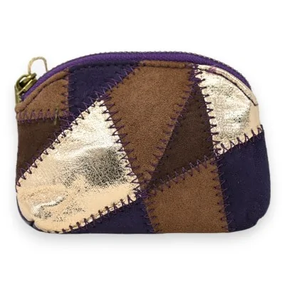 Monedero patchwork morado