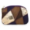 Porte-monnaie Patchwork Violet & Doré | Accessoire Mode Tendance
