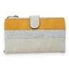 Cartera de mano mostaza y plateada