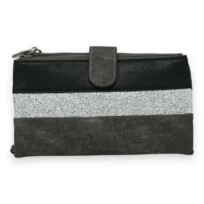 Schwarze und silberne Begleitbrieftasche