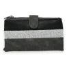 Portefeuille Compagnon Noir et Argenté | Design Moderne et Élégant