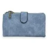 Washed blue denim companion wallet