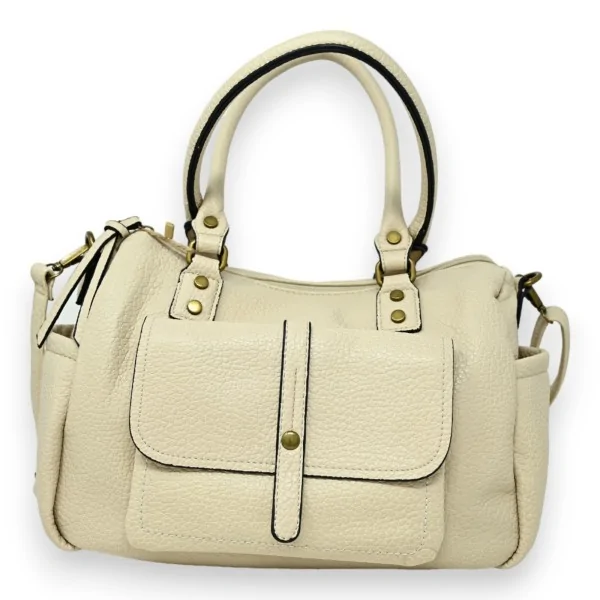 Bolso de Mano Elegancia Beige Multibolsillos