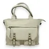 Bolsa elegante bege com múltiplos compartimentos