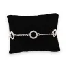 Bracelet Cercles Strass Argenté | Bijou Élégant Acier | Mode Tendance