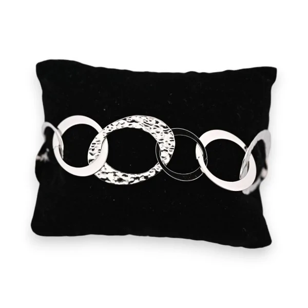 Pulsera de acero plateado con eslabones grandes de fantasía