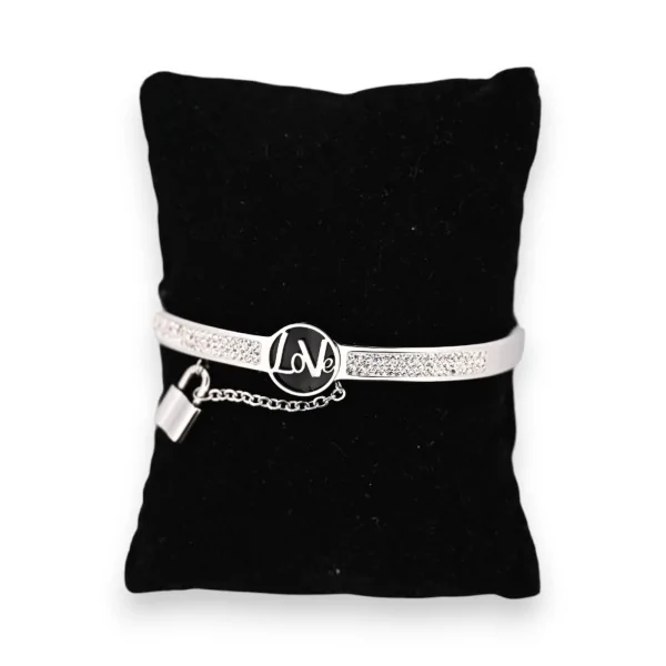 Silver steel bangle bracelet LOVE
