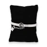 Pulsera rígida de acero plateado LOVE