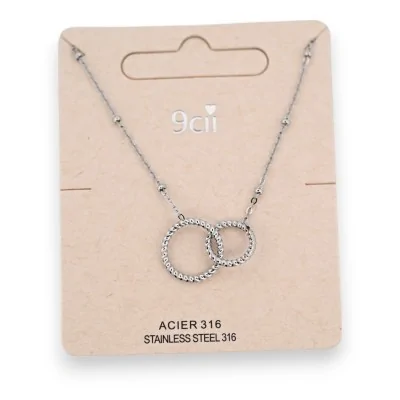 Collier acier argenté 2...