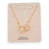 Colar de aço dourado com 2 círculos entrelaçados