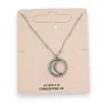 Silver-plated steel necklace with mother-of-pearl crescent moon