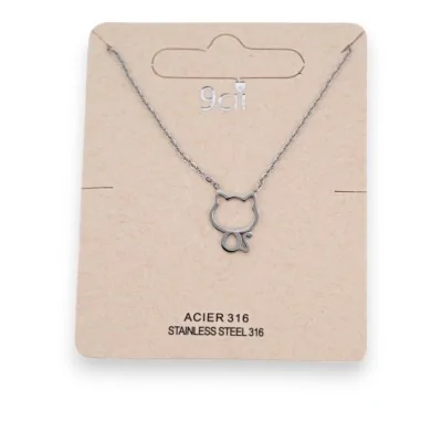 Collier acier argenté petit...