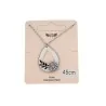 Collier en acier argenté médaillon nacre fleur | Bijou élégant femme