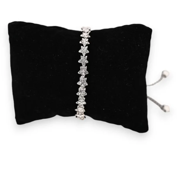Pulsera de fantasía plateada con lluvia de estrellas brillantes