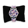 Elastic watch with multicolored floral patterns