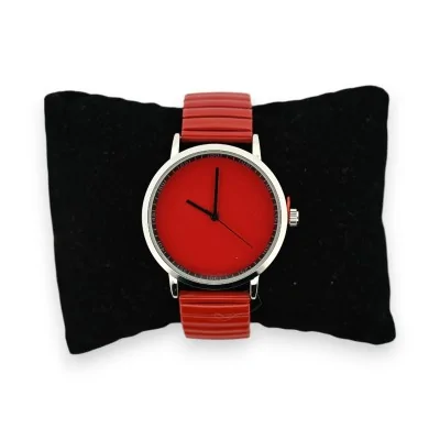 Plain red elastic watch