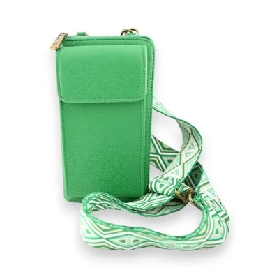 Bolsa para celular sintética verde brasil