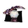 Montre Ernest Liberty Violet | Bracelet Tissu Fleuri & Cadran Strass Multicolore