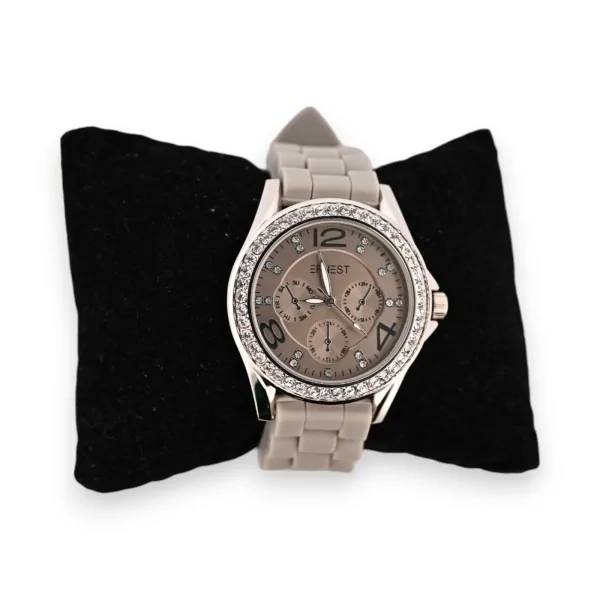 Silicone watch Ernest light grey chronograph dial